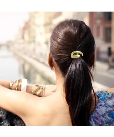 3PCS Metal Hair Cuffs Metal Ponytail Holder Hair Clip French Hair Clips Gold Ponytail Buckle Decorative Ponytail Buckle for Women (Gold) - Buy Online on GoSupps.com