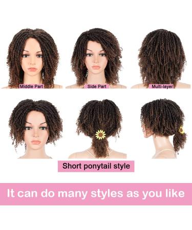 Short Dreadlock Wig for Black Women - 6 Inch Short Curly Synthetic Wig (T1B/30) - Pack of 1 - Buy Online on GoSupps.com