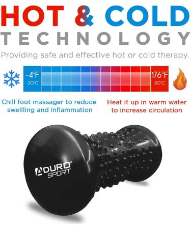 Aduro Foot Massager Roller - Pain Relief Therapy for Feet | Reflexology and Acupressure Tools (Black) - Buy Online on GoSupps.com