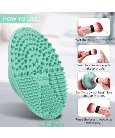 Silicone Makeup Brush Cleaning Mat - Portable Scrubber Tool with Suction Cup for Valentines Day - Green - Buy Online on GoSupps.com