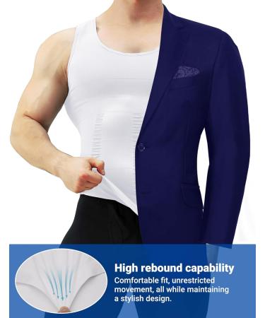 Meetyoo Compression Tank Top for Men - Sleek Muscle Shirt & Body Shaper for Gym & Bodybuilding - White Size L - Buy Online on GoSupps.com