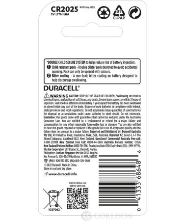 Buy Duracell 3V 2025 Security Batteries - Long-Lasting Power for Electronic Devices | Fast International Shipping - Buy Online on GoSupps.com