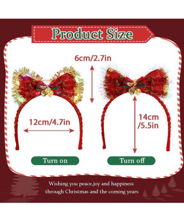 Flayem Bow Christmas Headbands for Kids Adults Red Xmas Cute Hair Hoop with Jingle Bell for Women Men Christmas Party Costume Party Favor - Buy Online on GoSupps.com