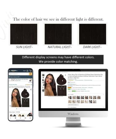 Vivien Braun Clip-in Real Hair Extensions - Dark Brown Remy 30cm 80g 7PCs | 12 Inch Clip-in Hair Extensions #2 - Buy Online on GoSupps.com