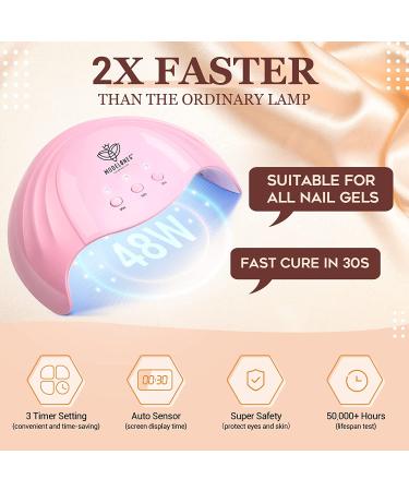 Modelones 48 Color Gel Nail Polish Kit with UV Light Dryer - Nude Skin Tones + Glossy & Matte Top Coat, Base Coat, Bond Primer, Nail Glue, and Manicure Tools - Salon Quality at Home - Buy Online on GoSupps.com