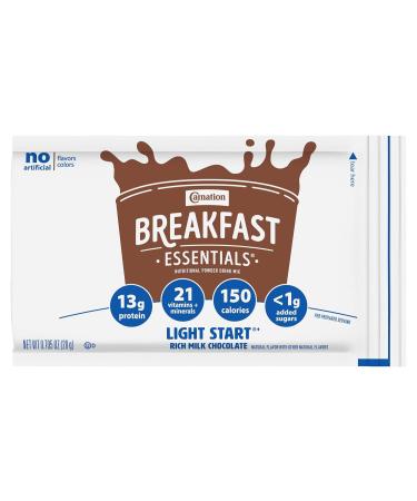 Carnation Breakfast Essentials Light Start Powder Drink Mix Rich Milk Chocolate.705 Oz 8 Ct (Pack of 2) Rich Milk Chocolate 1 Count (Pack of 2) - Buy Online on GoSupps.com