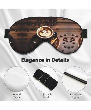 SSIMOO Heart Coffee Print Eye Mask - Double-Sided Soft Light Blocking - Enhance Sleep Quality - Buy Online on GoSupps.com