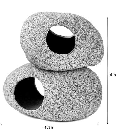 Stackable Aquarium Rock Caves - Ideal Hideaway for Shrimp, Cichlid, and Territorial Fish - Natural Decor for Breeding and Spawning (2 Pieces) - Buy Online on GoSupps.com