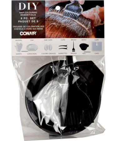 Conair Pro DIY Home Haircoloring Full 8 Pieces tool Kit Gloves Shower cap Ear covers Sectioning Clips Tinting Brush And Bowl for All Hair Types- Lengths (60474WC-4CT) Black - Buy Online on GoSupps.com