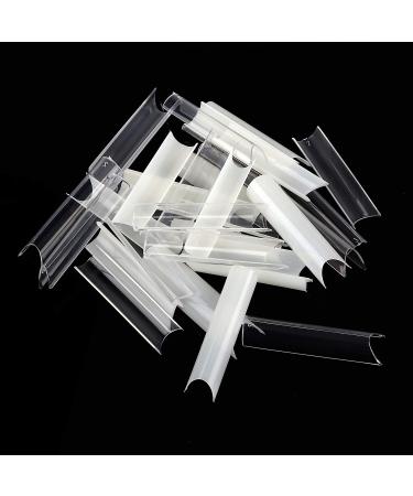 480PCS Extra Long C Curve Nail Tips XL - Natural & Clear Acrylic Nails Professional Set for Salon & Home DIY - Buy Online on GoSupps.com