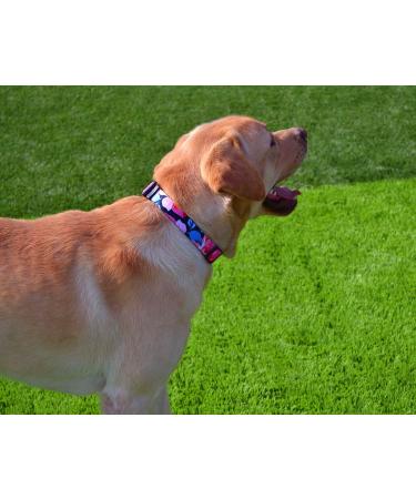 Mihqy Adjustable Soft Dog Collar - Bohemian Floral Design for Small Medium & Large Dogs (Pink Flowers L: 38-63 cm) - Buy Online on GoSupps.com