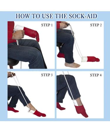 Easy Sock Aid Set for Seniors - Shoe Puller & Stocking Helper Device | Effortless Sock Application & Removal - Buy Online on GoSupps.com