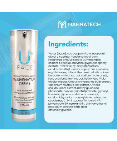 Mannatech Uth Skin Rejuvenation Cr me - Organic Face Cream for Firmness Radiance & Fine Line Reduction - 1.0oz/30ml - Buy Online on GoSupps.com