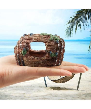 Premium Aquarium Decorations - Resin Barrel Cave Ornaments for Shrimp & Fish - Underwater Landscapes - Buy Online on GoSupps.com
