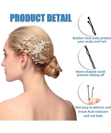 Vlasy 60 Count Black Wave Bobby Pins for Women and Girls - Invisible Hair Clips for All Hair Types - Bulk Hair Accessories - Buy Online on GoSupps.com