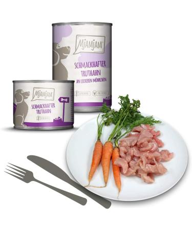 MjAMjAM - premium wet food for dogs - mixed pack II - with chicken & duck beef turkey veal turkey lamb 6 pack (6 x 400 g) natural with extra meat - Buy Online on GoSupps.com