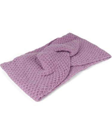 Stylbreaker Ladies Knit Headband - Waffle Pattern Twist Knot Warm Winter Hair Band in Lilac - Cozy Fashion Accessory for Women - Buy Online on GoSupps.com