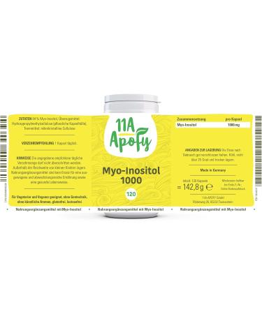 11A-Apofy Myo-Inositol 1000 - Vegan Cell Membrane Support | 120 Capsules - International Shipping Available - Buy Online on GoSupps.com
