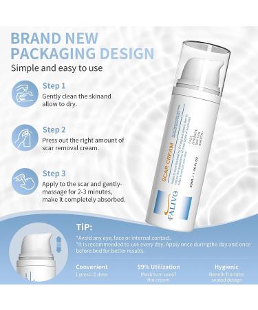 50g Falivo Scar Cream for Surgical Scars/C-Section/Stretch Marks - Silicone Scar Gel for Face & Body - Buy Online on GoSupps.com