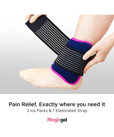 Reusable Ice Packs for Injuries with Adjustable Wrap-Around Strap | Dual Hot/Cold Gel Pack Set for Pain Relief | Ideal for Back, Neck, Ankle, Knee, Hip, Arm & More - Buy Online on GoSupps.com