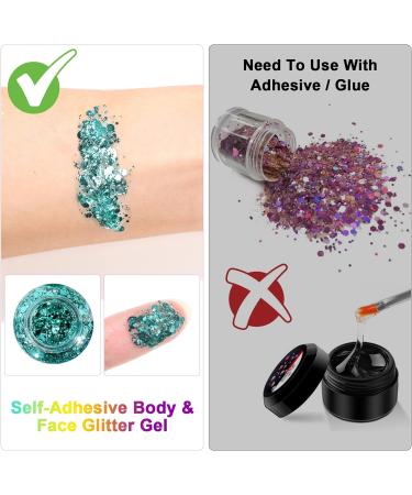 URAQT Holographic Mermaid Sequins Body Glitter Gel - Sparkling Festival & Party Lotion - Buy Online on GoSupps.com