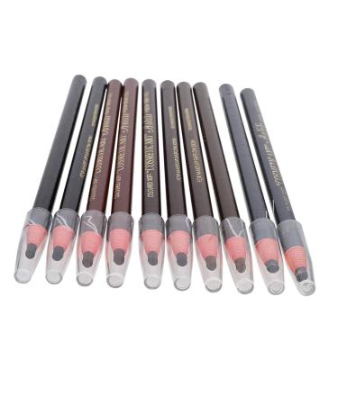 WOONEKY 10pcs Eyebrow Pencil Eye Brow Pencils for Women Peel- off Pencil Black Pencils Makeup Pencils Paper