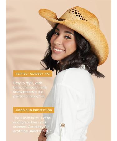 San Diego Hat Co. Women's Tea Stain Cowgirl Hat - One Size - Buy Online on GoSupps.com