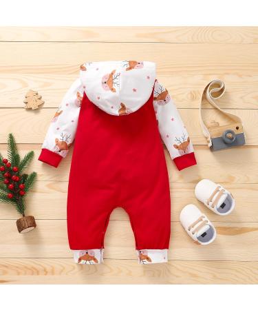 Loalirando Baby Christmas Romper Jumpsuit | My First Xmas Outfit for Newborn | Red 0-3 Months - Buy Online on GoSupps.com