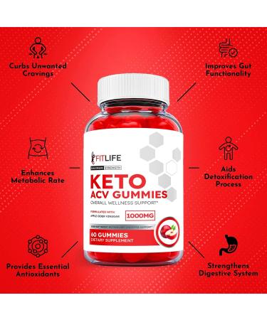 Fitlife Keto Gummies - 3 Pack Vegan Formula with Apple Cider Vinegar - 180 Gummies - Buy Online on GoSupps.com