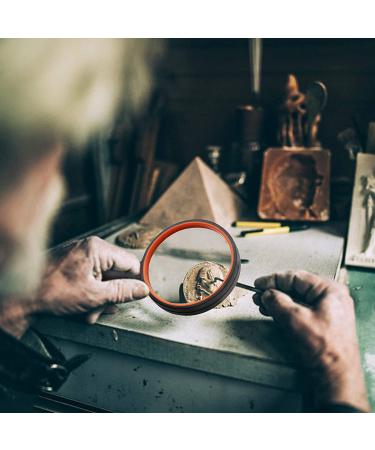 MJIYA 8X Handheld Magnifying Glass for Kids and Seniors - Non-Scratch Shatterproof Design - Quality Glass Lens - 75mm Orange - Buy Online on GoSupps.com