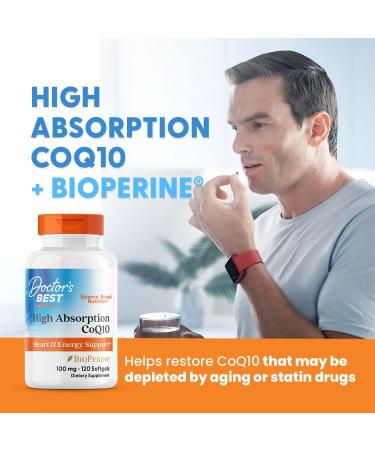 Doctor's Best High Absorption CoQ10 100 mg with BioPerine - 120 Softgels - Buy Online on GoSupps.com