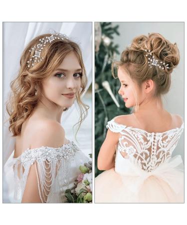 Pearl Crystal Bridal Hair Pins - Elegant Flower Shape Wedding Hairpin Set for Brides and Bridesmaids - Buy Online on GoSupps.com