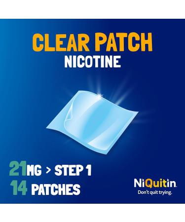 NiQuitin 21 mg Nicotine Patch Step 1  Stop Smoking Aid Therapy 14 Clear Patches for 2 Weeks Treatment 24h Craving Control Invisible Nicotine Patches - Buy Online on GoSupps.com
