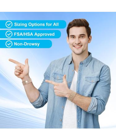 Motion Sickness Bands for Adults - Effective Wristbands for Sea & Morning Sickness Relief - Cruise Travel & Pregnancy - 2 Pairs in Black/Camel (Medium - Buy Online on GoSupps.com
