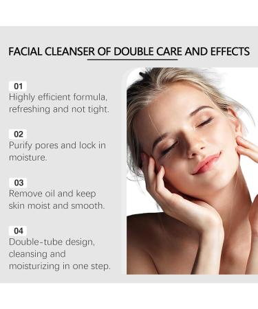 Double Action Cleaning & Moisturizing Facial Cleanser - Gentle Face Wash For Deep Pore Cleansing Hydrating & Refreshing Skin(1PCS) - Buy Online on GoSupps.com