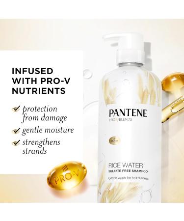 Pantene Sulfate-Free Rice Water Shampoo 30.0 oz - Promotes Natural Hair Growth, Volumizing, Nutrient-Infused with Vitamin B5 - Safe for Color Treated Hair - Pro-V Blends - Women's Haircare - Buy Online on GoSupps.com
