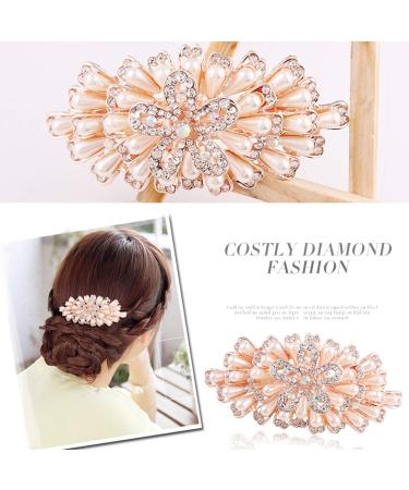 Sweet Crystal Sparkling Bowknot Hair Pins Rhinestone Pearl Flower Hair Clip Hairpin for Party Wedding Daily Applies to Bun Updo - Buy Online on GoSupps.com