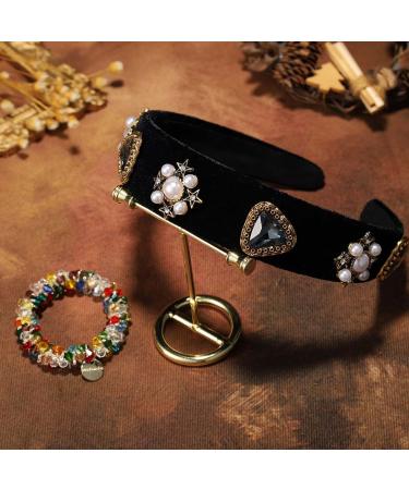 Coridy Black Baroque Pearl Rhinestone Headband with Beaded Hair Ties - Handmade Velvet Hair Hoop for Women (Elegant) - Buy Online on GoSupps.com