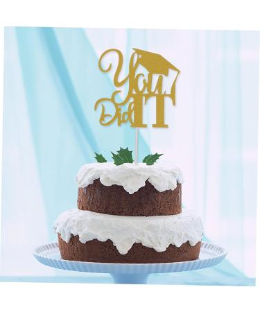 CHILDWEET 10pcs 2021 Graduation Cake Arrangement Trencher Cake Toppers 2021 Graduation Photo Booth Props Dessert Picks High Grad Paper Cups Party Cake Topper Food Insert Card Golden 13x13.5cm - Buy Online on GoSupps.com