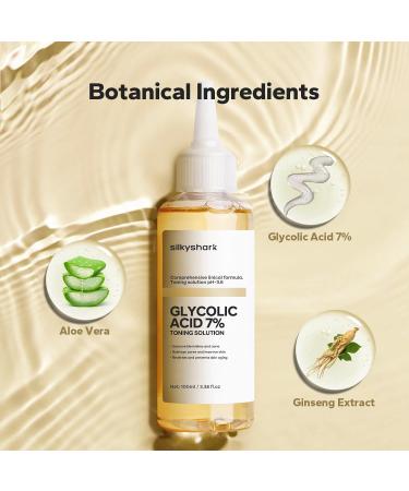 Glycolic Acid 7% Toner - Gentle Exfoliating Solution for Dullness & Wrinkles | Hydrating Facial Toner | 100ml - Buy Online on GoSupps.com