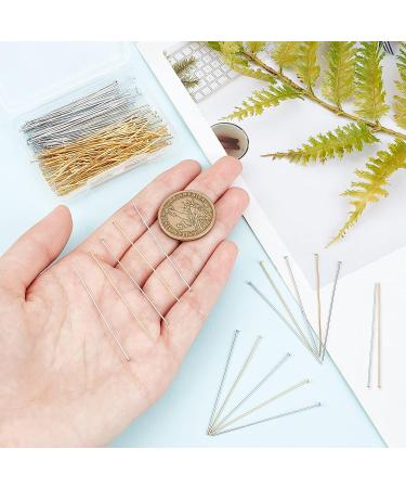 PandaHall 200pcs 2 304 Stainless Steel Head Pins for DIY Jewelry Making - Gold/Silver - Buy Online on GoSupps.com