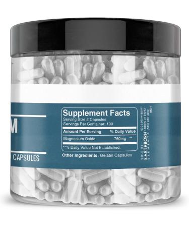 Earthborn Elements Magnesium Oxide and Hops Bundle - 200 Capsules Each - Pure, Undiluted, No Additives - Buy Online on GoSupps.com