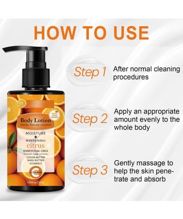 Citrus Body Butter Moisture Body Lotion for Women Lotion with Essential Vitamin C Oil Deeply Moisturizes Skin Refreshing and Non-Greasy Keep Soft Smooth Suitable For All Skin Types(200G) - Buy Online on GoSupps.com