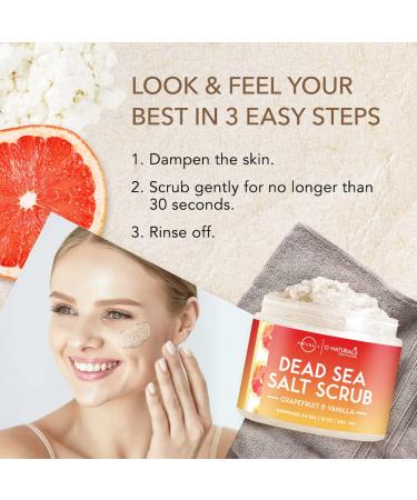 O Naturals Ultra-Cleaning Body Peeling - Moisturizing Grapefruit & Vanilla Body Scrub for Face & Body | Exfoliate Dead Skin & Combat Acne - International Shipping Available - Buy Online on GoSupps.com