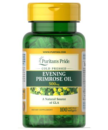 Evening Primrose Oil 500 mg with GLA by Puritan's Pride, White, 100 Count (Pack of 1) - Buy Online on GoSupps.com