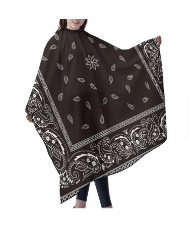 ONE TO PROMISE Bandanas Barber Cape Bandanas Paisley Black and White Hair Cut Salon Cape Hair Stylist Hairdresser Styling Cape Waterproof Haircut Apron Cover up for Adults 55"X66"
