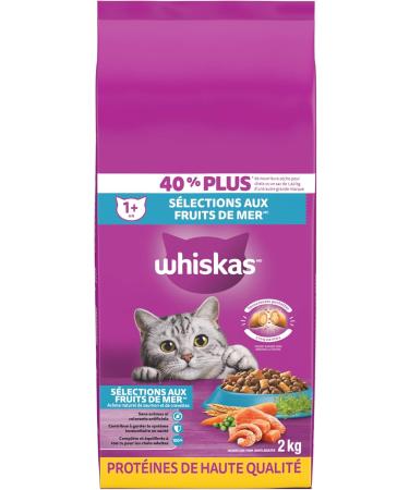 Whiskas Seafood Selections Adult Dry Cat Food With Real Salmon 2kg Bag - Buy Online on GoSupps.com