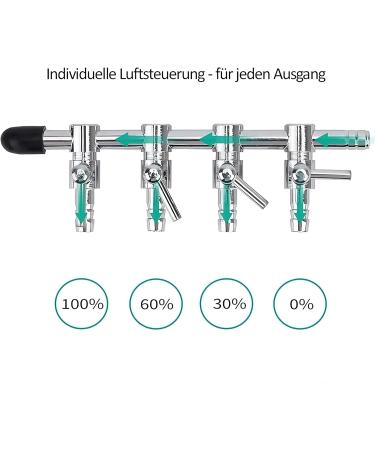 Movoja AQ Air Aquarium Distributor | Stainless Steel 5-Connector | Continuously Regulated Air Strom Controller | 2-10 Variants for Optimal Fish Care - Buy Online on GoSupps.com