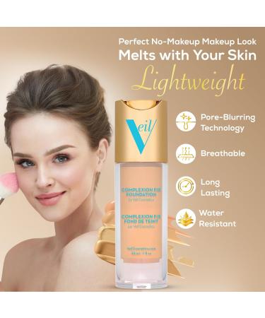 Veil Cosmetics Sunset Skin Liquid Foundation 2N | Buildable & Water-Resistant Formula | Hypoallergenic & Oil-Free | Cruelty-Free & Vegan | Lightweight & Brightening | Long Lasting | Suitable for All Skin Types - Buy Online on GoSupps.com