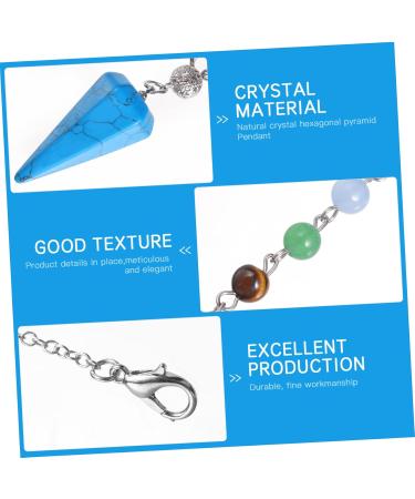 Buy NOLITOY Hexagonal Cone Pendant - Natural Crystal Craft for DIY Chakra Pendulum Necklace and Home Decor - Blue 26x1.9cm - International Shipping Available - Buy Online on GoSupps.com